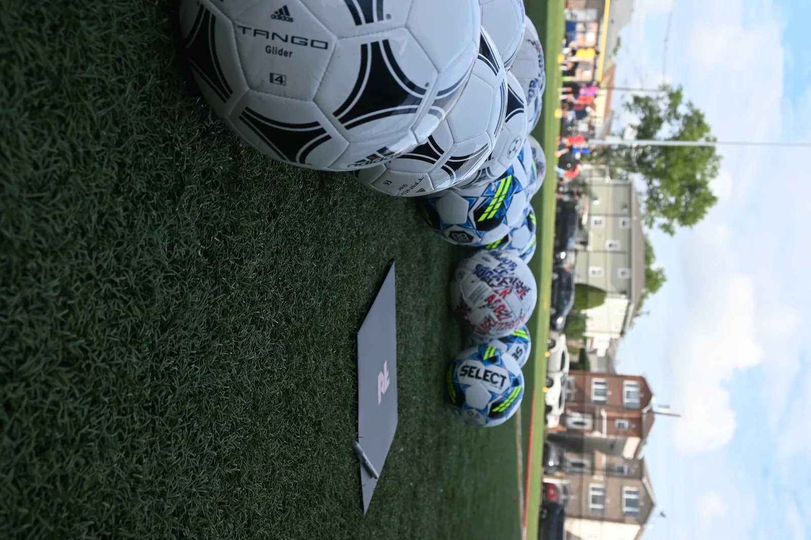 Balls ready on the pitch at Harrison FC