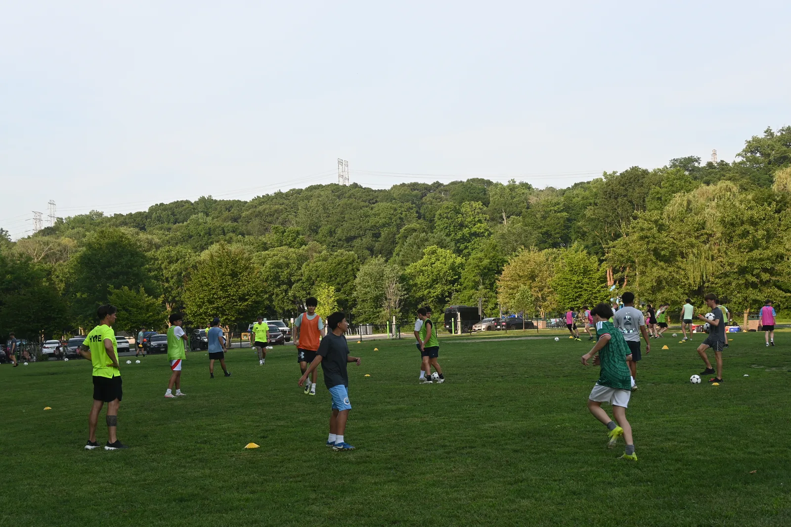 Group warm-up session at Greenburgh United
