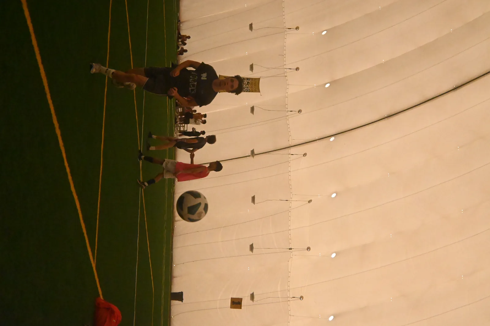 Warm-up before the match at the dome